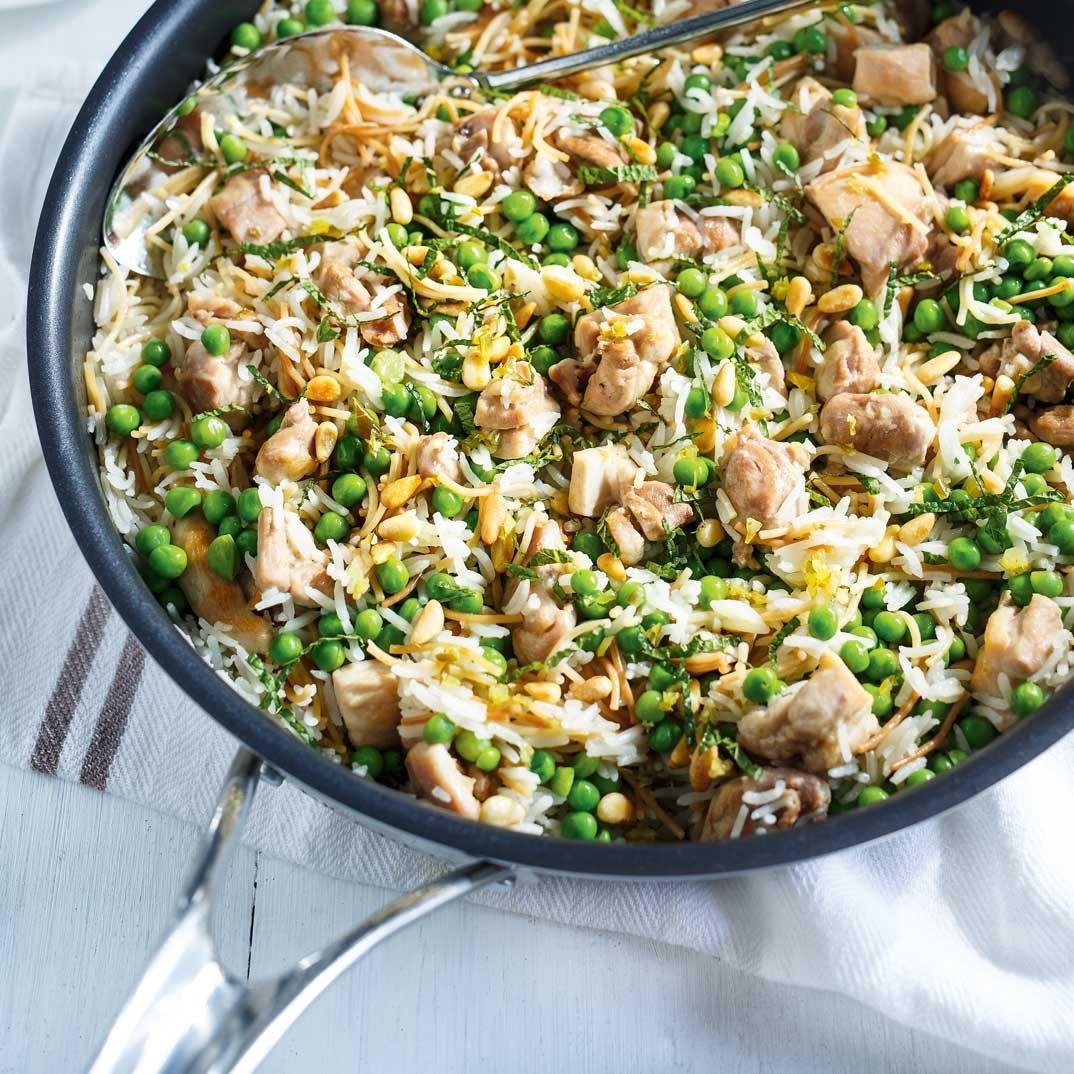 Vermicelli Rice with Chicken and Peas