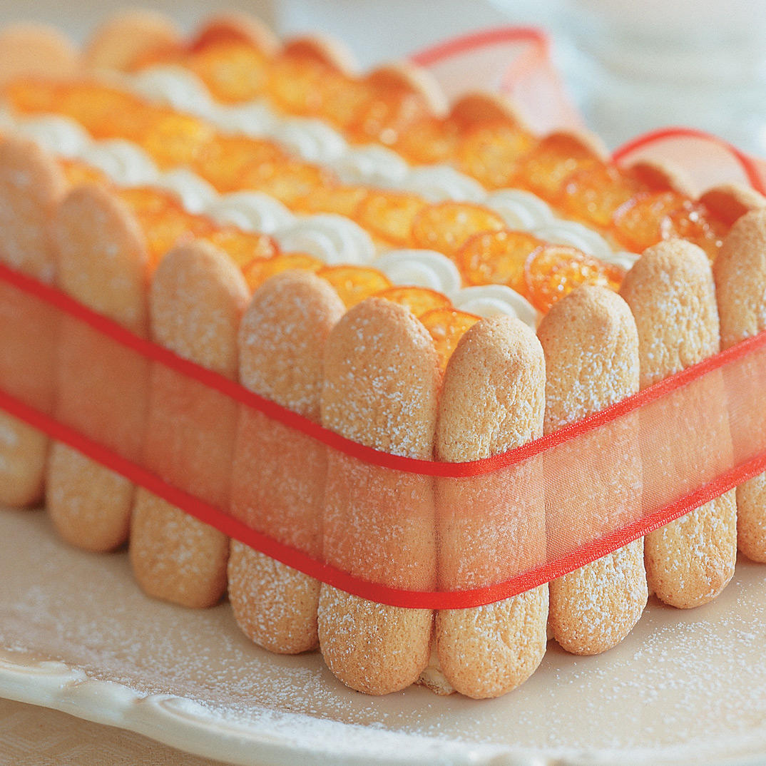 White Chocolate and Candied Kumquat Charlotte