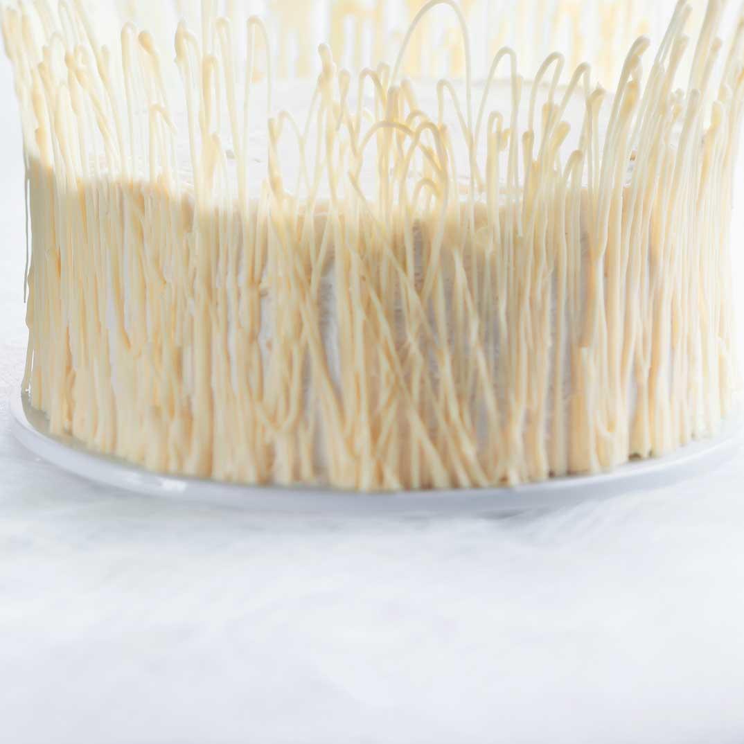 White Chocolate and Raspberry Ice Storm Cake