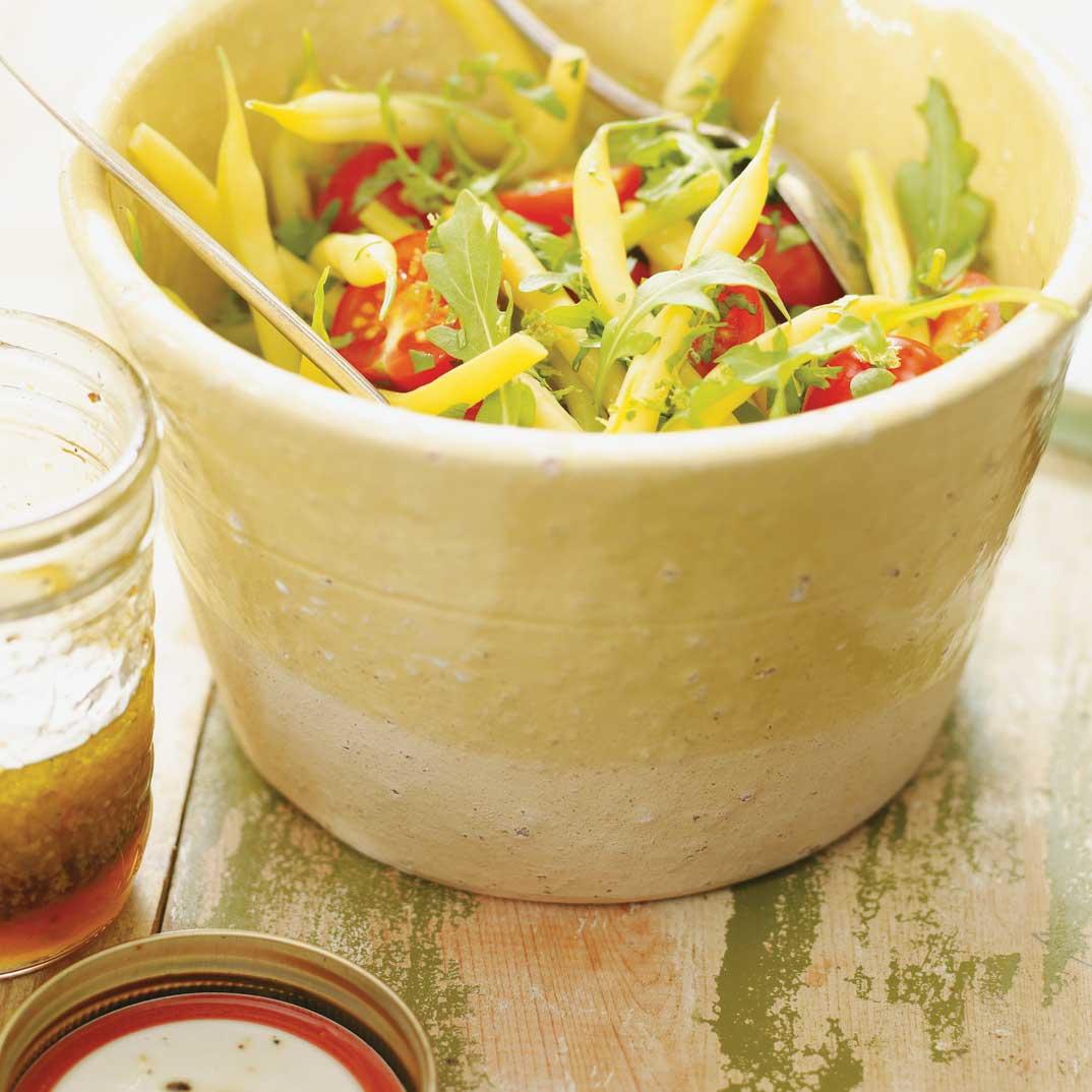 Yellow Bean, Arugula and Tomato Salad