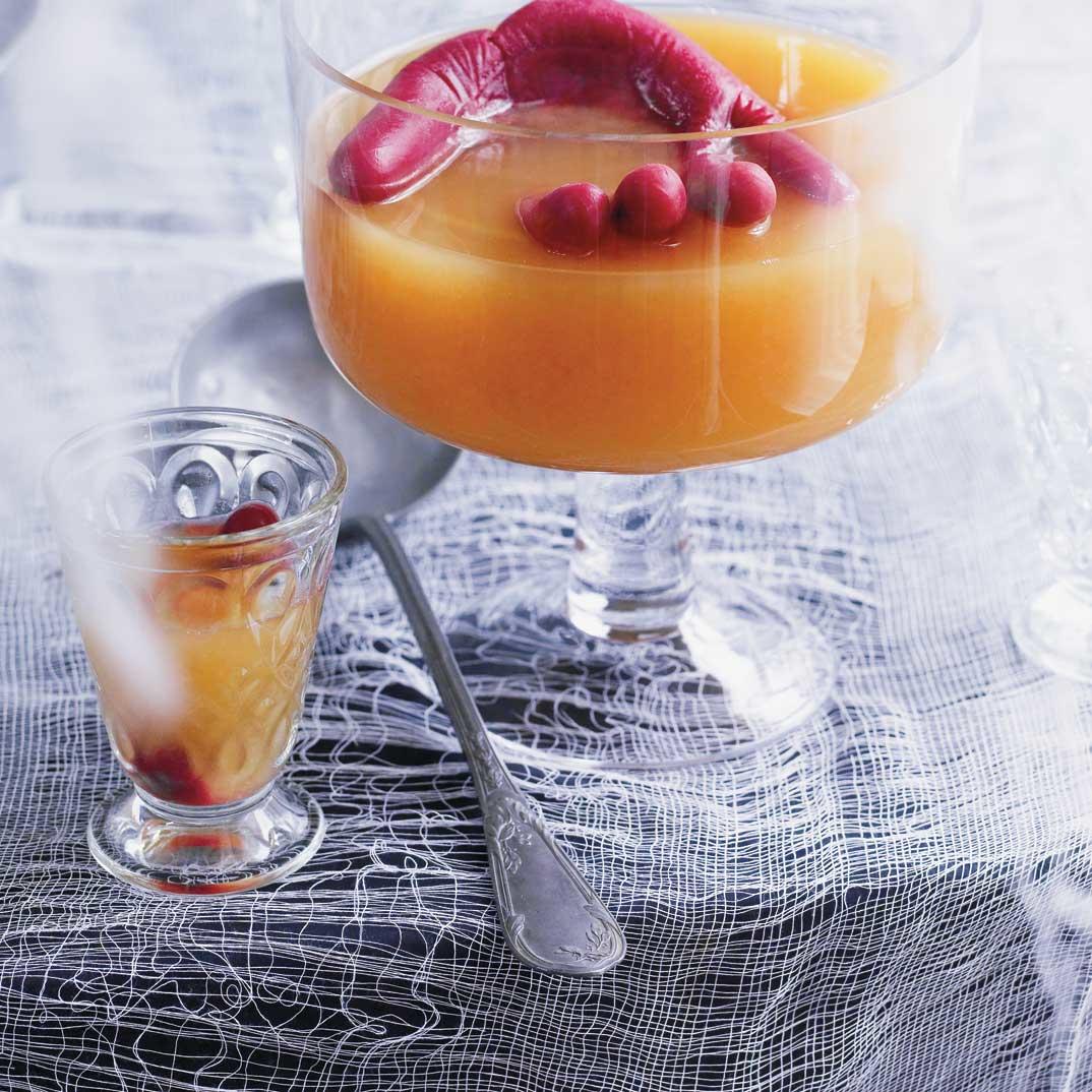 Zombie Punch with Bloody Hands and Fingers (Punch and Fruit-Juice Ice)
